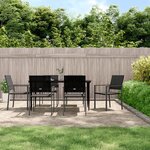 vidaXL Ensemble à manger de jardin 7 Pièces résine tressée acier