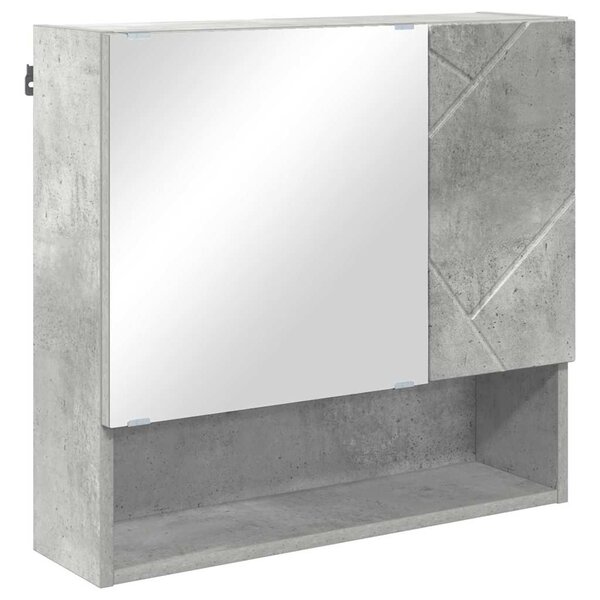 vidaXL Armoire Miroir Gris béton 59 x 17 x 55 cm Bois d'ingénierie