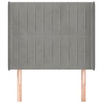 vidaXL Tête de lit avec oreilles Gris clair 103x16x118/128 cm Velours