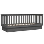 vidaXL Lit de jour Gris 90x190 cm Bois de pin massif