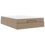 vidaXL Cadre de lit avec matelas Cappuccino 140 x 200 cm Faux cuir
