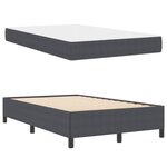 vidaXL Cadre de lit avec matelas Gris foncé 120 x 190 cm tissu