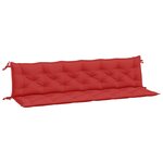 vidaXL Coussins de banc jardin lot de 2 rouge 200x50x7 cm tissu Oxford