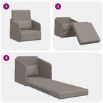 vidaXL Canapé-Lit de Sol 2-en-1 Taupe 65x80x83 cm Tissu