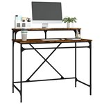 vidaXL Bureau chêne fumé 100x50x90 cm bois d'ingénierie et fer
