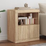 vidaXL Buffet avec lumières LED chêne sonoma 60 5x37x67 cm