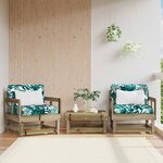 vidaXL Chaises de jardin avec coussins lot de 2 bois de pin imprégné