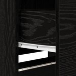 vidaXL Meuble TV avec LED en chêne noir 162.5x34x40 cm Bois d'ingénierie