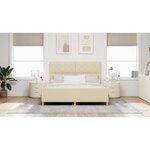 vidaXL Cadre de lit avec tête de lit Crème 180 x 200 cm tissu