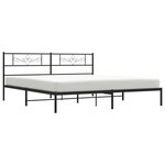 vidaXL Cadre de lit métal sans matelas avec tête de lit noir 200x200cm
