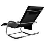 vidaXL Chaise longue textilène noir et gris