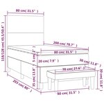 vidaXL Sommier à lattes de lit avec matelas Gris foncé 80x200 cm Tissu