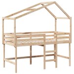 vidaXL Lit superposé et échelle et toit 80x200 cm bois de pin massif
