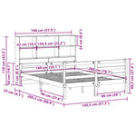 vidaXL Lit bibliothèque sans matelas 140x200 cm bois massif de pin