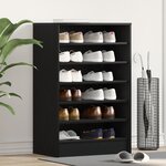 Meuble à chaussures vidaXL Chêne noir 60x35x92 cm en bois d'ingénierie