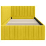 vidaXL Cadre de lit d'angle avec tête de lit Jaune 90 x 200 cm Velours