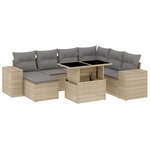 vidaXL Salon de jardin avec coussins 8 Pièces beige résine tressée