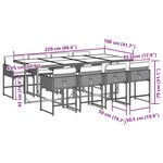 vidaXL Ensemble à manger de jardin 9 Pièces coussins gris résine tressée