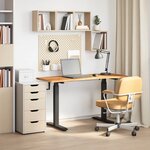 vidaXL Bureau Noir et Brun Clair 140 x 60 cm Bois de chêne massif
