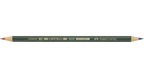 Crayon copie CASTELL DOCUMENT Indélébile Bicolore Bleu/rouge FABER-CASTELL