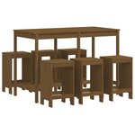 vidaXL Ensemble de bar de jardin 7 Pièces marron miel bois de pin massif