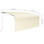 vidaXL Auvent rétractable manuel avec store 3 5x2 5 m Crème