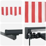 vidaXL Auvent Rétractable Rayure rouge et blanche 300x250 cm