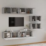 vidaXL Ensemble de meubles TV 6 Pièces Sonoma gris Bois d'ingénierie