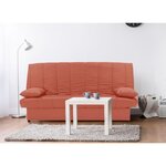 Banquette clic clac 3 places - Tissu 100  coton Terracotta - 190 x 92 cm - MILA