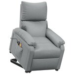 vidaXL Fauteuil de massage inclinable Gris clair Tissu