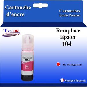 T3AZUR - Bouteille compatible avec Epson 104 EcoTank - Magenta