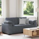 vidaXL Canapé causeuse gris foncé 140 cm velours