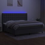 vidaXL Sommier à lattes de lit matelas LED Gris foncé 200x200 cm Tissu