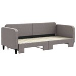 vidaXL Lit de jour avec gigogne sans matelas taupe 80x200 cm