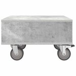 vidaXL Table d'appoint avec roues Gris béton 50 5 x 50 x 30 cm