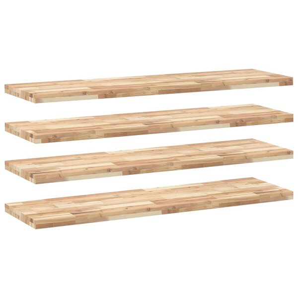vidaXL Étagères flottantes 4 Pièces 140x40x4 cm acacia massif non traité