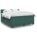 vidaXL Sommier à lattes de lit et matelas Vert foncé 200x200cm Velours