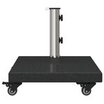 vidaXL Base de parasol sur roues pour poteaux Ø38/48mm Granite noir 30 kg Carré