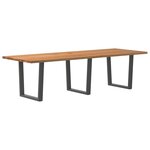 vidaXL Table à manger avec bord naturel 280x100x74cm bois massif chêne