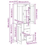 vidaXL Haut Armoire 2 Pièces Chêne noir Bois Aggloméré et Verre