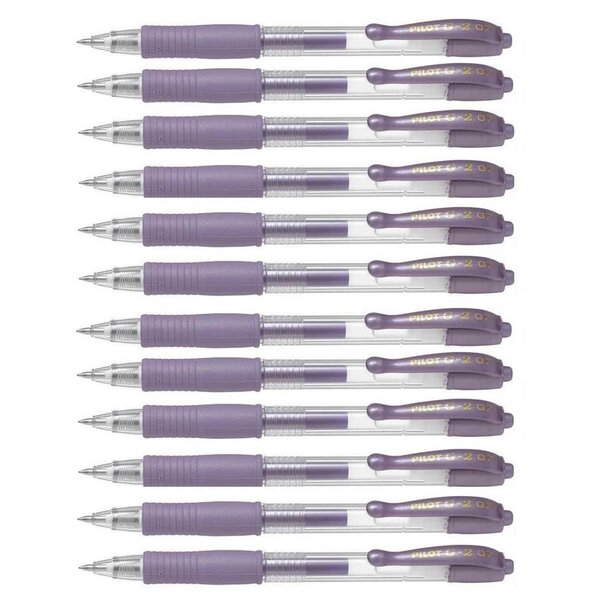 Stylo bille à encre gel G2 07 Metallic Violet métallique x 12 PILOT