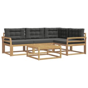 vidaXL Ensemble de canapés d'extérieur 5 pc Blanc et anthracite