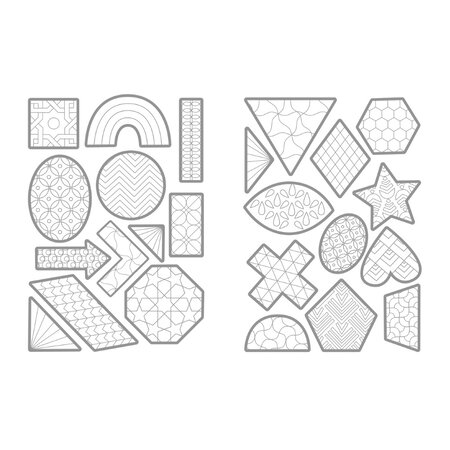 Loisirs créatifs enfants - 6 planches gommettes a colorier - formes géométriques