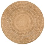 vidaXL Tapis Jute tressé à la main 180 cm Rond