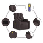 vidaXL Fauteuil de massage inclinable Marron foncé Tissu