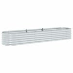 vidaXL Lit surélevé de jardin 320x80x44 cm Acier galvanisé Argenté
