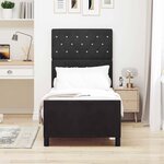 vidaXL Lit à ressorts avec tête de lit Noir 80 x 200 cm Velours