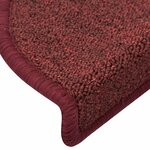 vidaXL Tapis d'escalier 30 pièces 56 x 17 x 3 cm Bordeaux Demi-rond