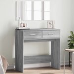 vidaXL Coiffeuse avec miroir sonoma gris 80x39x80 cm