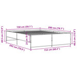 vidaXL Cadre de lit sans matelas chêne marron 150x200 cm
